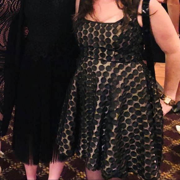 Jill Stuart black/gold cocktail dress. Sz 4 - Picture 2 of 16